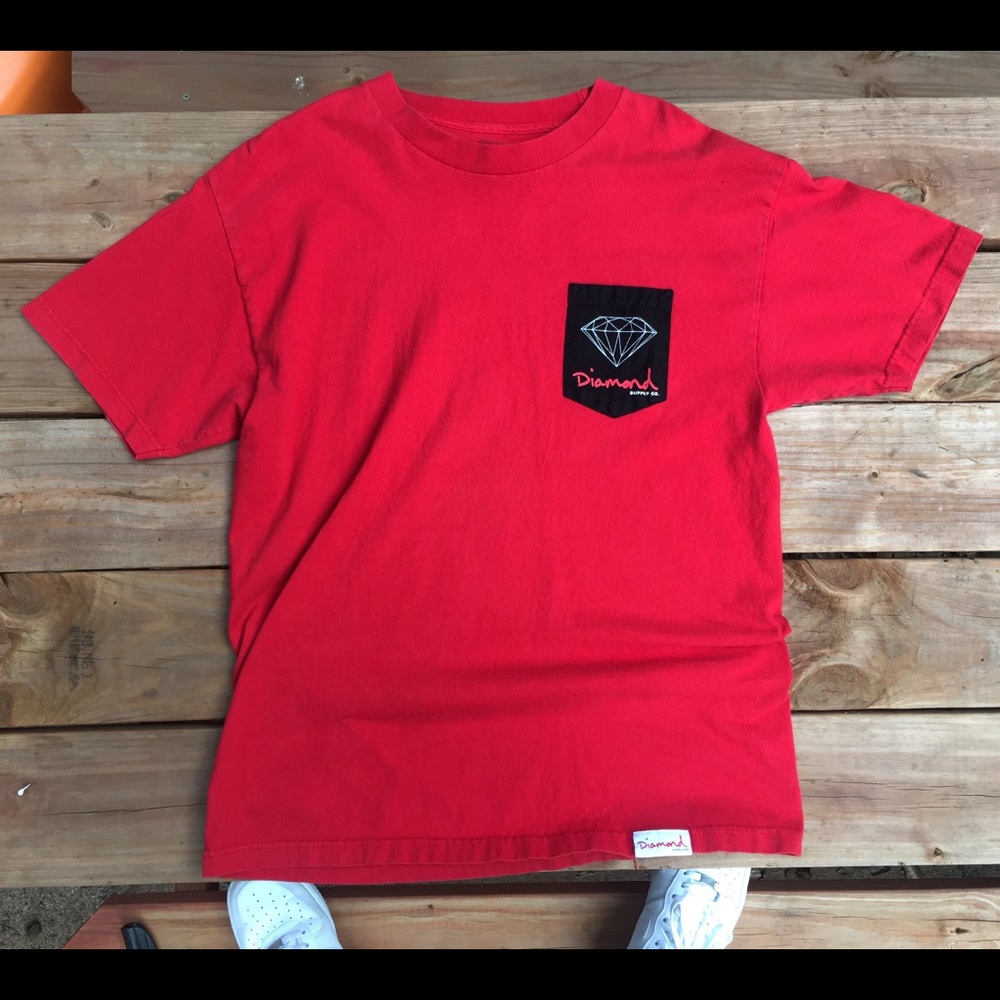 Diamond Supply Co. Red Pocket Tee
